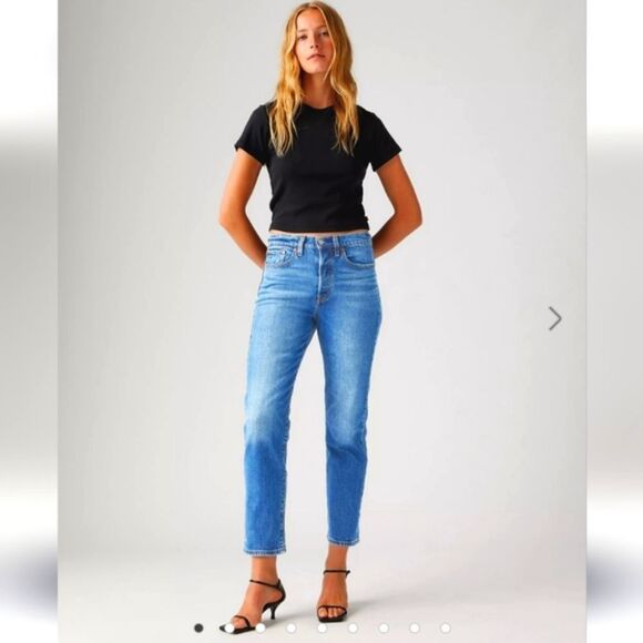 Levi's Premium Denim Wedgie High Rise Straight Fit Button Fly Jeans - Size 25 - Picture 1 of 15